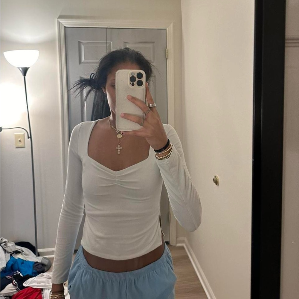 White Long Sleeve Women's Top